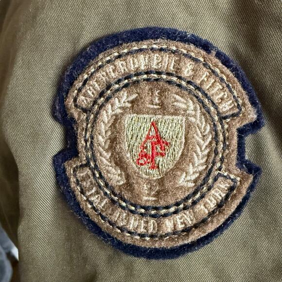 Abercrombie & Fitch Utility Parka Womens L Green Sherpa Lined Faux Fur Hood - Picture 5 of 16